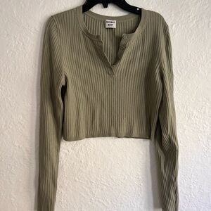 Sunday Best Sage Ribbed Crop Top